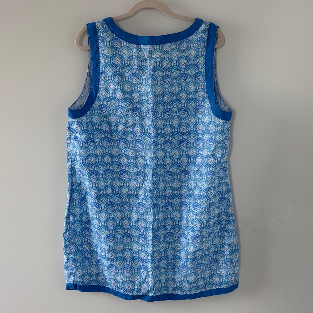 Sigrid Olsen Light Blue and White Linen Tunic Dress - Picture 3 of 4